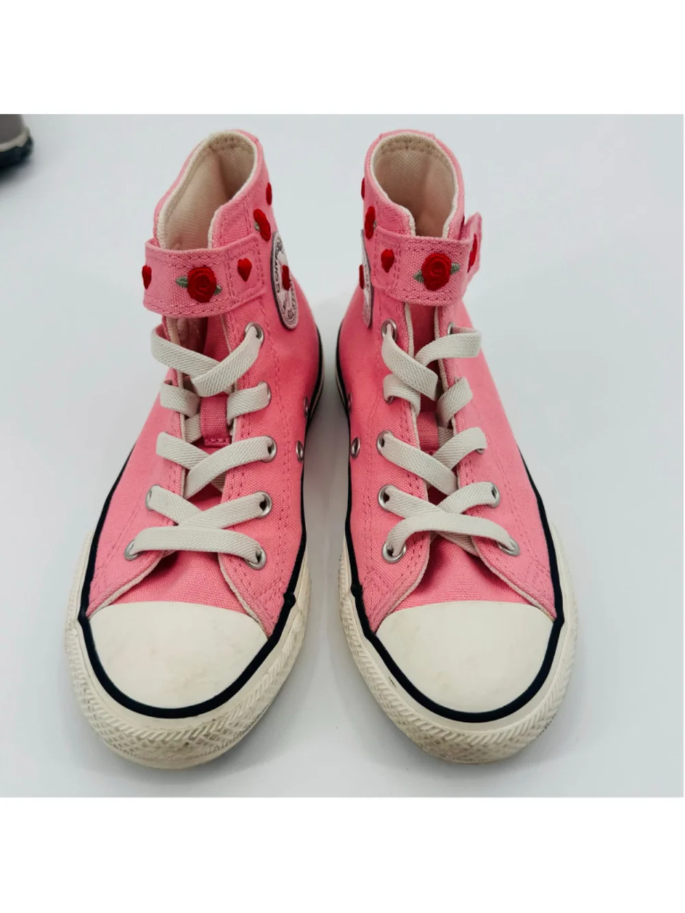 Lot of 3 Girls Shoes Columbia Converse High Top Sneakers Size 1 and 2